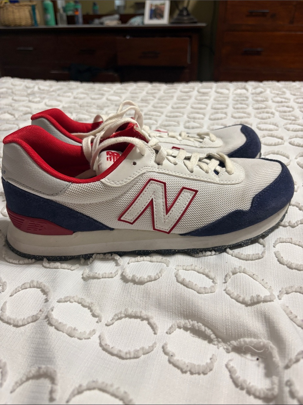 New Balance Women's White Navy Red Casual Trainers